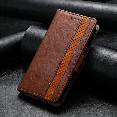 Leather Case Stands Flip Cover Holder S10D for Xiaomi Poco F3 GT 5G Brown