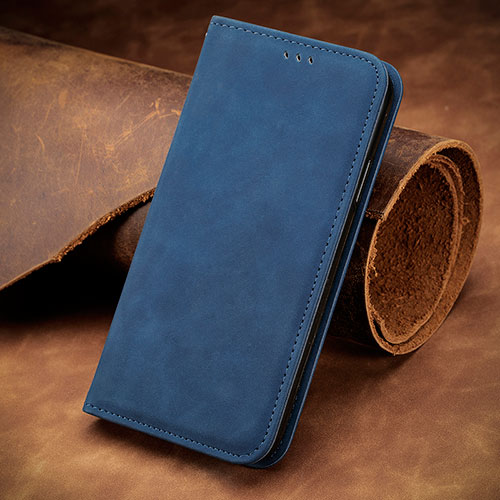 Leather Case Stands Flip Cover Holder S12D for Huawei Honor X6 Blue