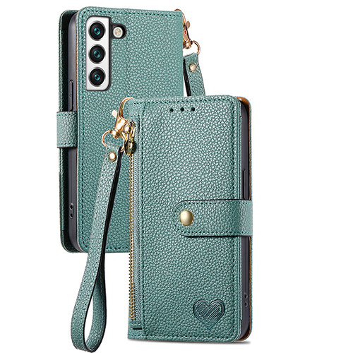 Leather Case Stands Flip Cover Holder S15D for Samsung Galaxy S22 Plus 5G Green