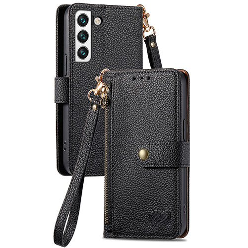 Leather Case Stands Flip Cover Holder S16D for Samsung Galaxy S23 Plus 5G Black