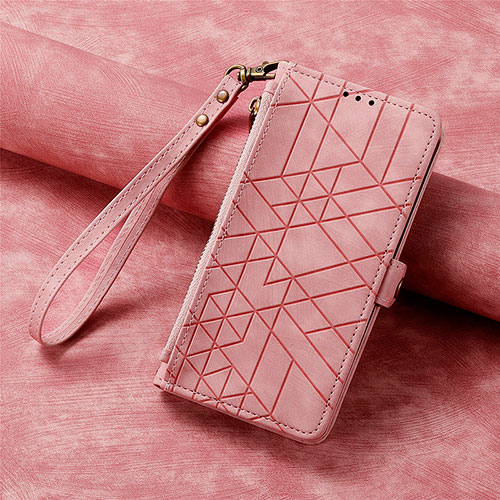 Leather Case Stands Flip Cover Holder S18D for Huawei Mate 60 Pink