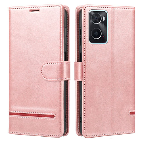 Leather Case Stands Flip Cover Holder SY1 for Oppo A36 Pink