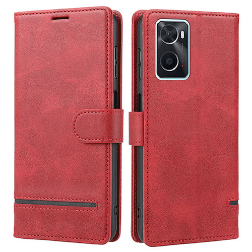 Leather Case Stands Flip Cover Holder SY1 for Oppo A76 Red