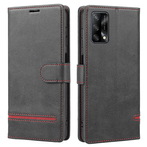 Leather Case Stands Flip Cover Holder SY1 for Oppo A95 4G Black