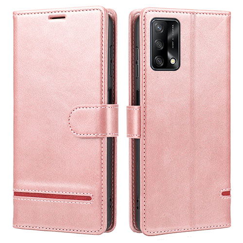 Leather Case Stands Flip Cover Holder SY1 for Oppo F19 Pink