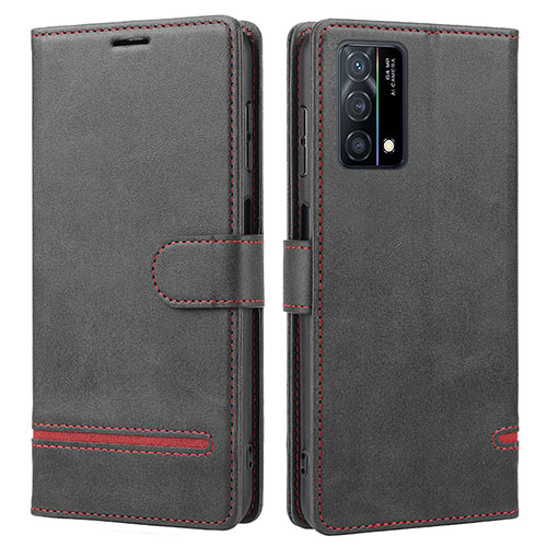 Leather Case Stands Flip Cover Holder SY1 for Oppo K9 5G Black