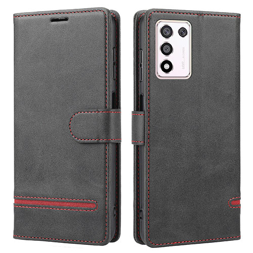 Leather Case Stands Flip Cover Holder SY1 for Oppo K9S 5G Black