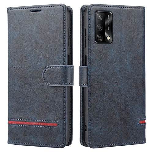 Leather Case Stands Flip Cover Holder SY1 for Oppo Reno6 Lite Blue