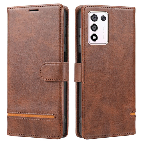 Leather Case Stands Flip Cover Holder SY1 for Realme 9 SE 5G Brown