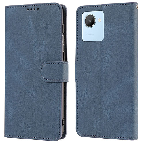 Leather Case Stands Flip Cover Holder SY1 for Realme C30 Blue