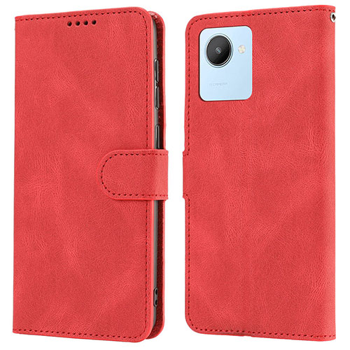 Leather Case Stands Flip Cover Holder SY1 for Realme C30 Red