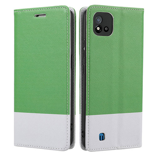 Leather Case Stands Flip Cover Holder SY2 for Realme Narzo 50i Green