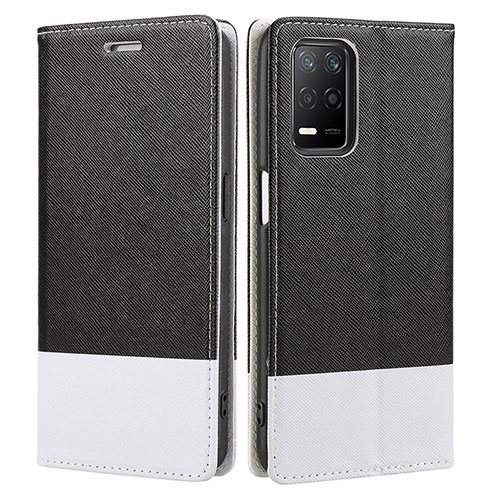 Leather Case Stands Flip Cover Holder SY2 for Realme Q3i 5G Black