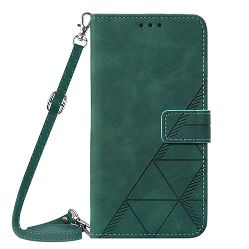 Leather Case Stands Flip Cover Holder Y01B for Apple iPhone 16 Pro Max Green