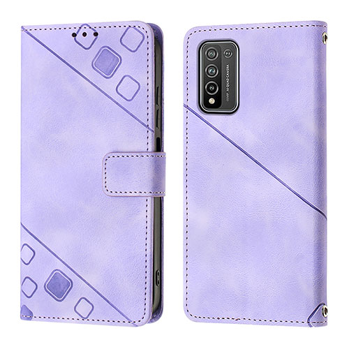 Leather Case Stands Flip Cover Holder Y01B for Huawei Honor 10X Lite Purple