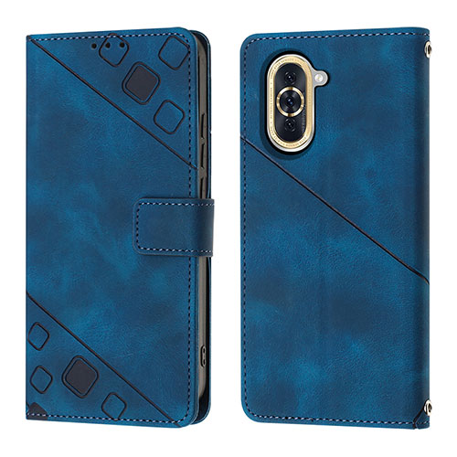 Leather Case Stands Flip Cover Holder Y01B for Huawei Nova 10 Pro Blue