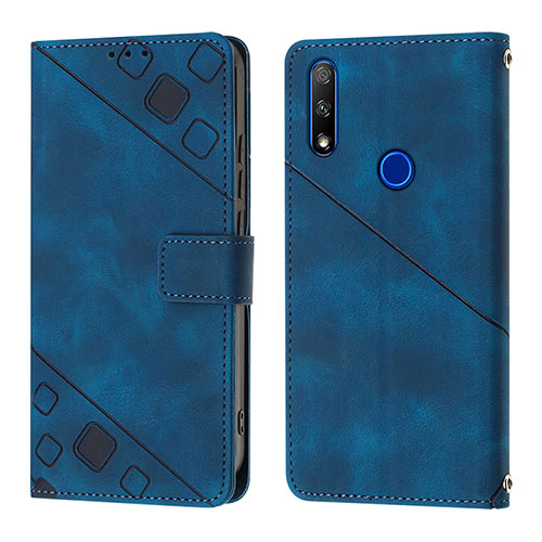 Leather Case Stands Flip Cover Holder Y01B for Huawei P Smart Z (2019) Blue