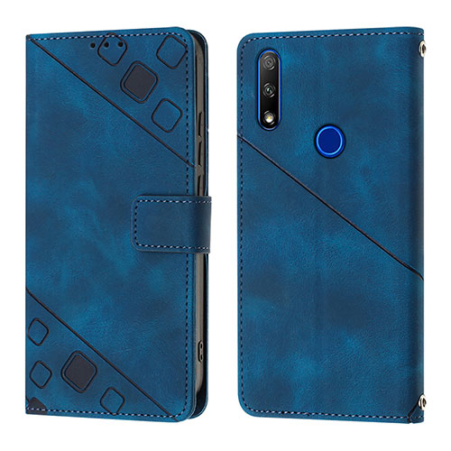 Leather Case Stands Flip Cover Holder Y01B for Huawei Y9 Prime (2019) Blue