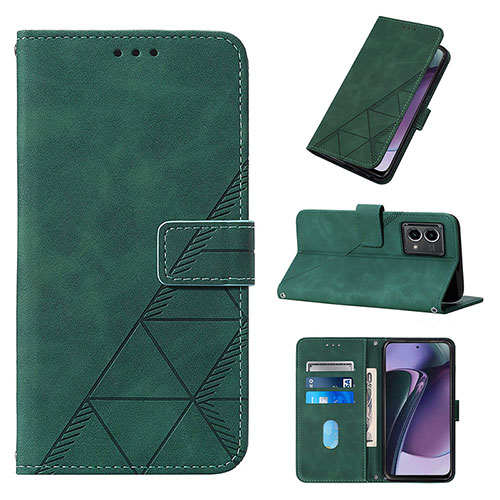 Leather Case Stands Flip Cover Holder Y01B for Motorola Moto G Stylus (2023) 4G Green