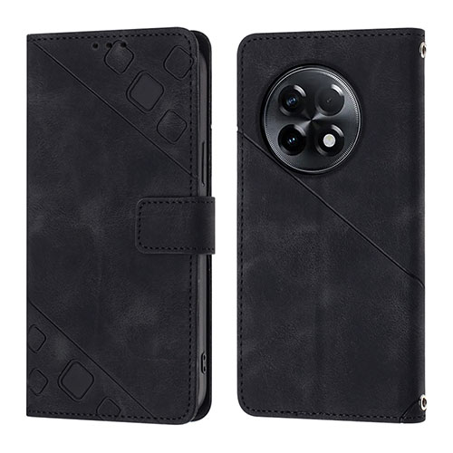 Leather Case Stands Flip Cover Holder Y01B for OnePlus 11R 5G Black