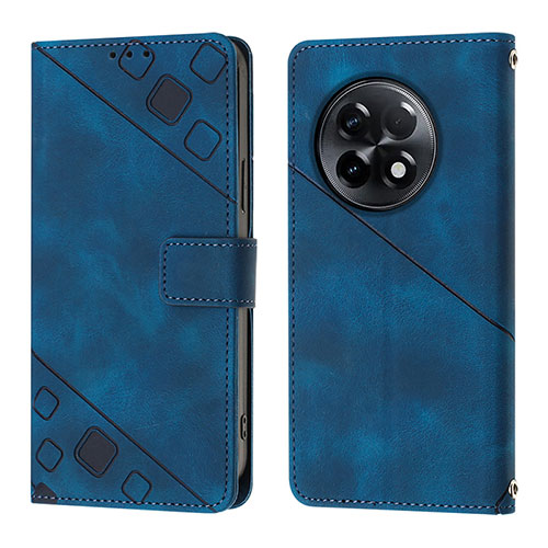 Leather Case Stands Flip Cover Holder Y01B for OnePlus Ace 2 5G Blue