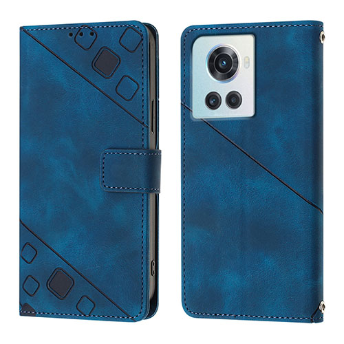 Leather Case Stands Flip Cover Holder Y01B for OnePlus Ace 5G Blue