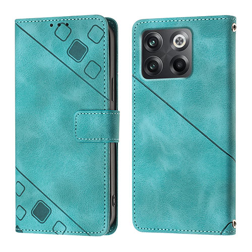 Leather Case Stands Flip Cover Holder Y01B for OnePlus Ace Pro 5G Green