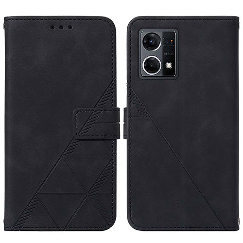 Leather Case Stands Flip Cover Holder Y01B for Oppo F21s Pro 4G Black