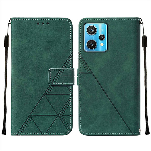 Leather Case Stands Flip Cover Holder Y01B for Realme 9 Pro+ Plus 5G Green