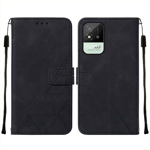 Leather Case Stands Flip Cover Holder Y01B for Realme C11 (2021) Black