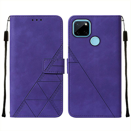 Leather Case Stands Flip Cover Holder Y01B for Realme C25Y India Purple