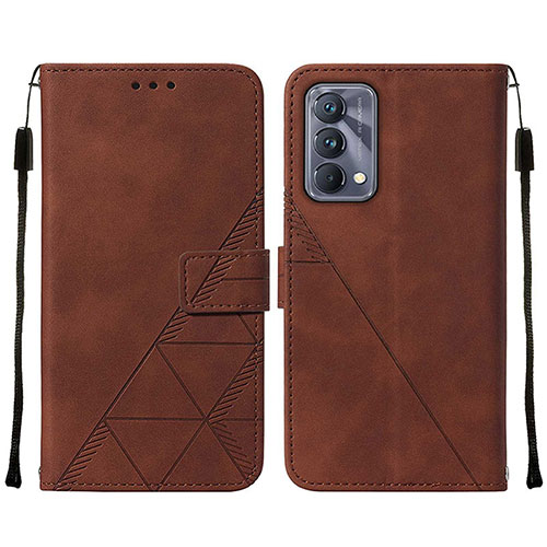 Leather Case Stands Flip Cover Holder Y01B for Realme GT Master 5G Brown