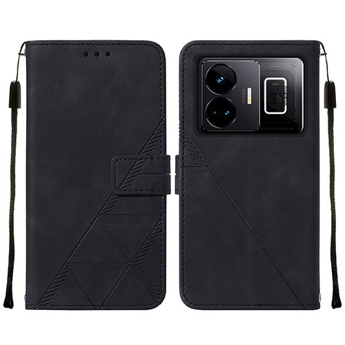 Leather Case Stands Flip Cover Holder Y01B for Realme GT Neo5 240W 5G Black