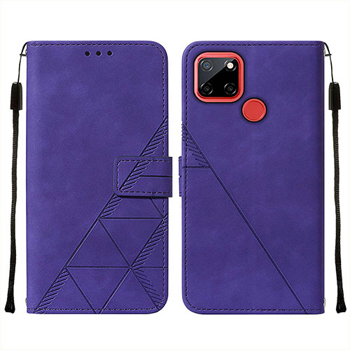 Leather Case Stands Flip Cover Holder Y01B for Realme Narzo 20 Purple