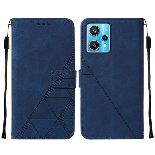 Leather Case Stands Flip Cover Holder Y01B for Realme Narzo 50 Pro 5G Blue