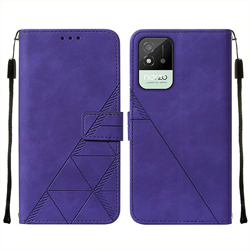 Leather Case Stands Flip Cover Holder Y01B for Realme Narzo 50i Purple