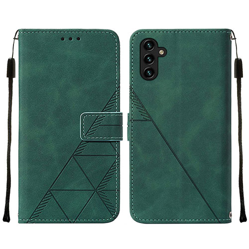 Leather Case Stands Flip Cover Holder Y01B for Samsung Galaxy A04s Green