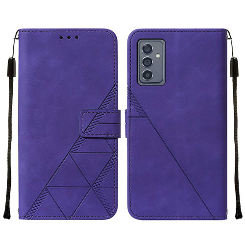 Leather Case Stands Flip Cover Holder Y01B for Samsung Galaxy A15 LTE Purple