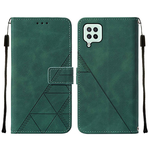 Leather Case Stands Flip Cover Holder Y01B for Samsung Galaxy A22 4G Green