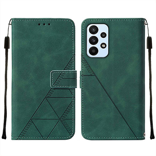 Leather Case Stands Flip Cover Holder Y01B for Samsung Galaxy A23 4G Green