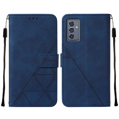 Leather Case Stands Flip Cover Holder Y01B for Samsung Galaxy A24 4G Blue