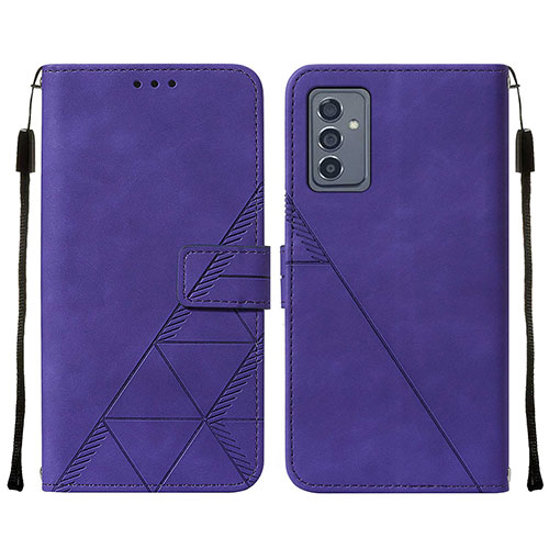 Leather Case Stands Flip Cover Holder Y01B for Samsung Galaxy A24 4G Purple