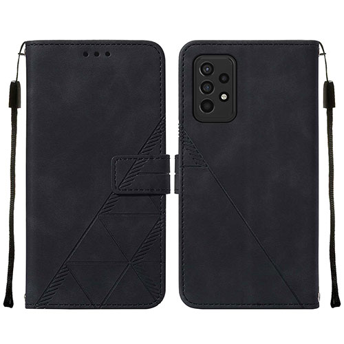 Leather Case Stands Flip Cover Holder Y01B for Samsung Galaxy A33 5G Black