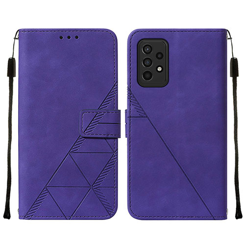 Leather Case Stands Flip Cover Holder Y01B for Samsung Galaxy A33 5G Purple