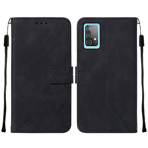 Leather Case Stands Flip Cover Holder Y01B for Samsung Galaxy A52s 5G Black