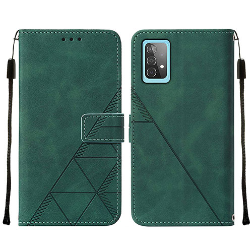 Leather Case Stands Flip Cover Holder Y01B for Samsung Galaxy A52s 5G Green