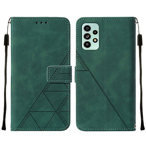 Leather Case Stands Flip Cover Holder Y01B for Samsung Galaxy A53 5G Green