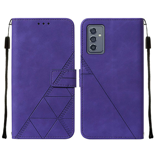 Leather Case Stands Flip Cover Holder Y01B for Samsung Galaxy Quantum2 5G Purple