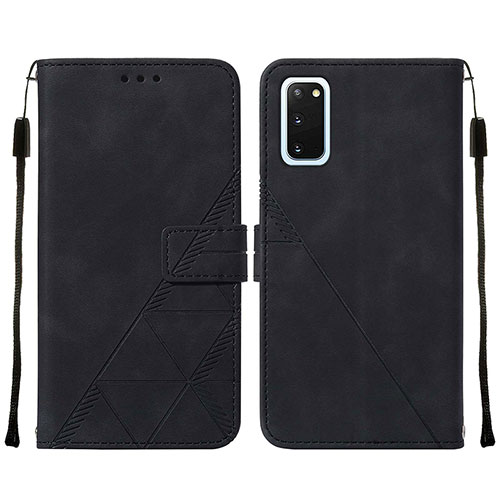 Leather Case Stands Flip Cover Holder Y01B for Samsung Galaxy S20 5G Black