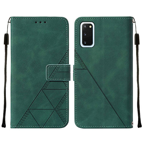 Leather Case Stands Flip Cover Holder Y01B for Samsung Galaxy S20 5G Green